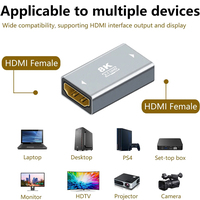 Adaptateur coupleur HDMI 2.1 femelle-femelle 8K, contact plaqué or, bande passante 48 Gbps pour téléviseur, moniteur, projecteur, console de jeu