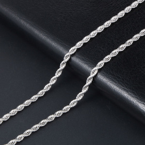 <b>Titanium</b> Steel Twisted <b>Chain</b> Clavicle Necklace 2.4mm Wide 60cm Long Fashion Layered Necklaces - Product Image 3