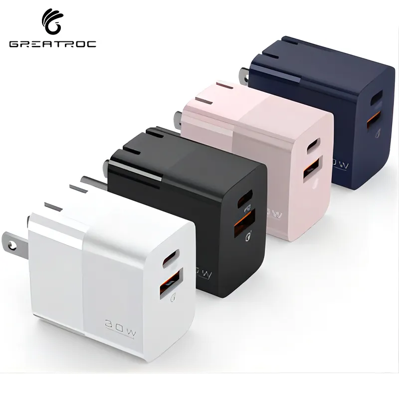 Newest QC3.0 Type-C USB-A Powerful Charging Plug 20W/25W/30W PD3.0 Charger Adapter For UK/US/AU/EU/JP/Taiwan/Korea/India