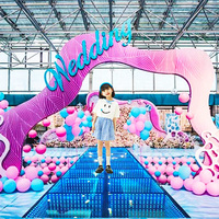 Piste de danse supérieure populaire à la mode 2025 avec piste de danse à fleurs claires à lumière LED