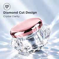 Pot à crème pour les yeux personnalisé en acrylique transparent à double paroi avec couvercle métallique 5g 10g 15g 20g 30g
