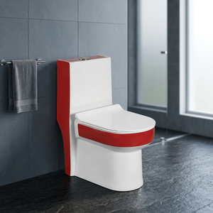 WC monobloc de luxe en céramique, design ligne dorée et noire, à poser au sol, équipement sanitaire pour salle de bain - Product Image 4