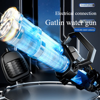 Ensemble de pistolet à eau électrique à double canon Gatling pour l'extérieur avec lumière rotative et effets de souffle de glace Jouet de sac à dos en plastique ABS