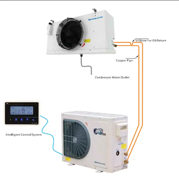 Sistema de Integración de almacenamiento en frío DCF050AM, sistema de refrigeración, compresor de desplazamiento, R404