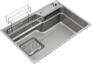 Évier de cuisine encastrable à cuve unique profonde en acier inoxydable 304 fait main, surface noire nano, anti-bruit, directement de l'usine OEM - Product Image 3