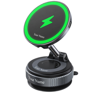 Support de téléphone magnétique Efast en métal pour voiture, ventouse, charge sans fil 15W, rotation à 360° pour tableau de bord et lit, compatible avec les appareils de 4,5 à 6,9 pouces