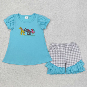 Ropa de Boutique con Bordado de Animales, Jirafa, Elefante, Flamenco, Ropa a Juego para Bebés Niñas - Product Image 4
