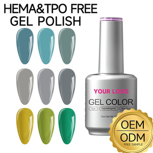 2026 EU Standard Hema&Tpo Free Green Color Professional <b>Nail</b> Suppliers Free Sample UV Gel <b>Nail</b> Polish Gel 15ml for Salon - Product Image 1