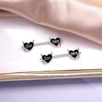 Anneaux de mamelon en forme de cœur gothiques personnalisés Gaby Bijoux de poitrine en acier inoxydable chirurgical sexy pour femmes plaqué or et cadeaux de fêtes