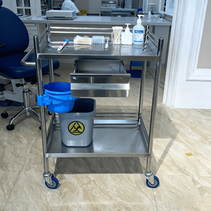 चिकित्सा बहुक्रियाशील उच्च गुणवत्ता वाले स्टेनलेस स्टील कार्ट ट्रॉली अस्पताल उपयोग - Product Image 4
