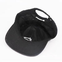 Gewassen zwarte Dad Hat - Good Vibes Only geborduurde surfpet, verstelbare casual baseballpet