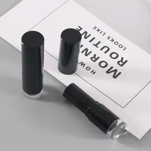 Lápiz labial negro mate y brillante, 3,5g, logo personalizado, tubo de lápiz labial disponible ahora
