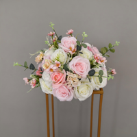 Centres de table de mariage artificiels de luxe en gros, arrangements modernes de roses pour la décoration des tables de banquets et d'événements d'hôtel