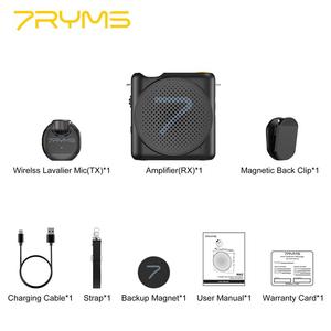 เครื่องขยายเสียงไร้สาย 7RYMS WA2 สำหรับครู พร้อมไมโครโฟนแบบหนีบแม่เหล็ก - Product Image 4