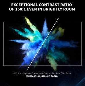 Pantalla ALR de 100/120 Pulgadas, la Mejor Pantalla Wupro Fresnel con Ganancia Mejorada de 1.5, Proyector 4K, Soporte 8K Ultra HD 3D, Marco Fijo, Peacock-Fresnel - Product Image 3
