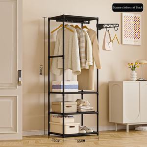 ชั้นวางเสื้อโค้ทและที่แขวนเสื้อโค้ทโลหะอเนกประสงค์สำหรับห้องนั่งเล่นชั้นเก็บของแบบเรียบง่ายทันสมัย - Product Image 4