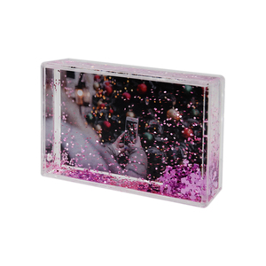Mini Marco de Fotos Líquido con Purpurina Personalizado de 2''*3'' Pulgadas, Marco de Fotos Acrílico PS con Nieve y Efecto de Agua, con Imán y Movimiento - Product Image 2