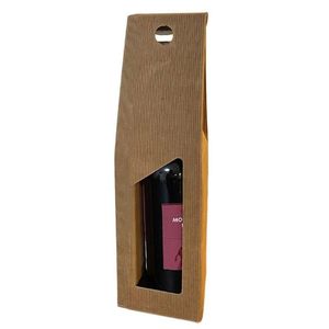Boîte cadeau pour bouteille de vin, emballage en carton pour 1 bouteille, conteneur pour cadeau - Product Image 1