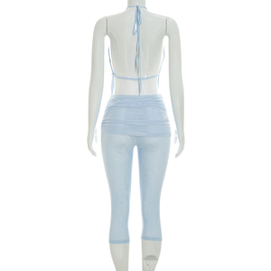 Viviblook C26ST240 – ensemble décontracté pour femmes, nouveau débardeur sans manches à lacets et dos nu, pantalon, ensemble deux pièces - Product Image 4