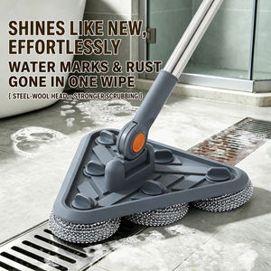 <span class=keywords><strong>Brosse</strong></span> à poils en acier à long manche, rotative à 360 degrés, <span class=keywords><strong>brosse</strong></span> triangulaire pour nettoyer la <span class=keywords><strong>piscine</strong></span>, la salle de bain, la terrasse, le marbre - Product Image 3