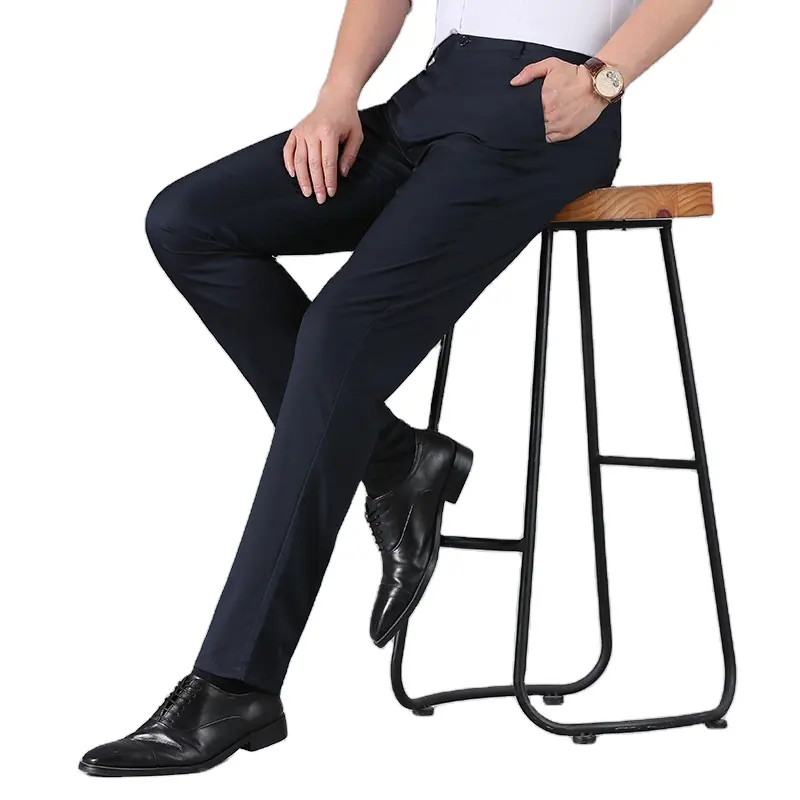 Custom Logo Man Trousers Blue Mens Long Pants For Men Causal Trouser