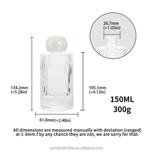 Flacone per <span class=keywords><strong>Profumo</strong></span> in Vetro Trasparente Senza Tempo da 150ml 300g con Nervature Verticali per <span class=keywords><strong>Profumo</strong></span> Ricaricabile - Product Image 6
