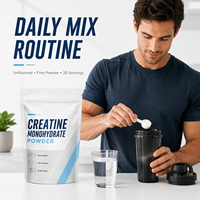 Creatina Monohidrato de Marca Privada Sin Azúcar 500g en Polvo Certificada Halal Suplemento Pre-Entrenamiento para el Crecimiento Muscular para Adultos