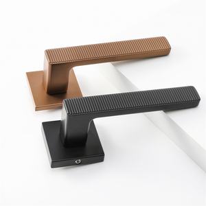 Manijas de puerta Maxery Stripe New, manija de puerta de aleación de Zinc de oro rosa de lujo moderno, juego de cerradura, manija de puerta de palanca Interior - Product Image 1