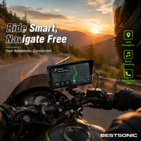 Sistema de Navegación Bestsonic de 6 Pulgadas con Apple CarPlay Inalámbrico y Soporte para Android Auto, Control Manos Libres con Siri y Asistente de Google