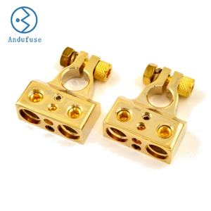 Conectores de terminal de batería de <span class=keywords><strong>coche</strong></span> de aleación de 12-48V calibre 0/2/4/8 AWG abrazaderas de terminal de batería Negativo Positivo cabezales de batería de Audio de <span class=keywords><strong>coche</strong></span> - Product Image 1