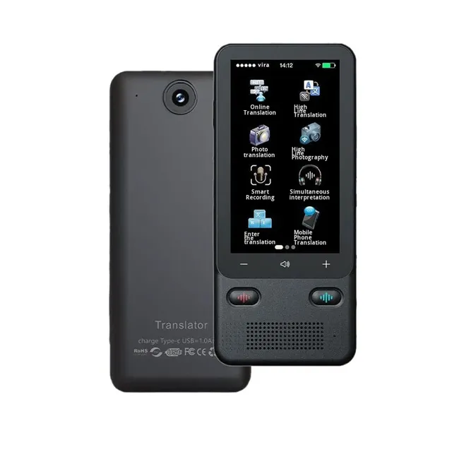 T18Pro Smart Translator Device with IPS Display 75 Photo Translation 800W Camera Voice Recording Custom Logo for Bulk Orders