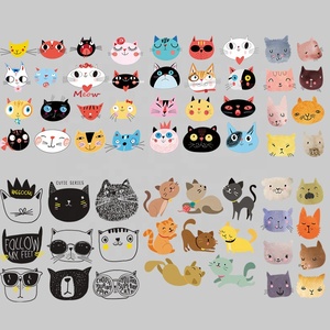 Plastisol Cat Parches de calcomanía de transferencia de calor con serigrafía personalizada de moda para camiseta - Product Image 1
