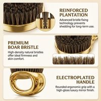 Brosse à barbe à anneau de maintien en poils de sanglier naturels, brosse à nuque de salon pour hommes, outil de toilettage, de coiffage et de nettoyage