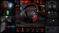 Casque Jinma avec dongle sans fil Type-C 2.4G, casque WeGaming avec batterie 1200mAh, 65 heures d'autonomie
