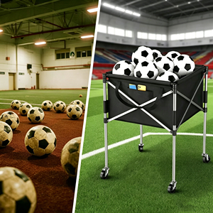 Chariot de rangement pliable pour balles avec roues, en tissu Oxford 600D, pour le basketball, le volley-ball, le football, le tennis, chariot organisateur de balles pour le sport - Product Image 6