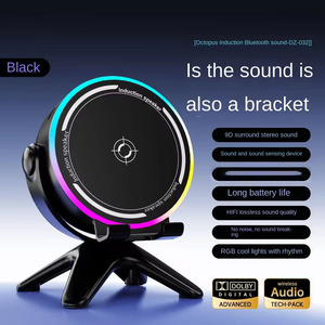 Nuevo Altavoz con Soporte para Teléfono Móvil, Bluetooth 5.3, Sonido Envolvente Estéreo, Luces RGB Coloridas, Inducción Magnética - Product Image 2