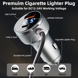 Chargeur de voiture Star Creation Mini, convertisseur DC 12V 24V vers 36V avec affichage numérique, ports USB A et C, sortie 105W - Product Image 4
