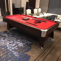 Table de billard professionnelle en marbre 7 pieds, avec lattes en MDF marbré personnalisées, pour snooker et billard, à monnayeur, avec poches en plastique