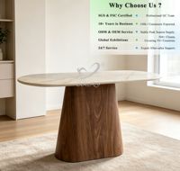 Table basse moderne OKAY Furniture avec plateau en pierre frittée, finition papier MDF minimaliste, mobilier de maison, vente en gros