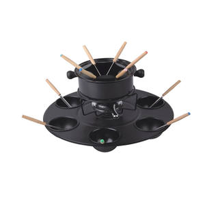 Ensemble de <span class=keywords><strong>fondue</strong></span> au chocolat, au fromage et à la <span class=keywords><strong>viande</strong></span> pour buffet de fête, appareil à <span class=keywords><strong>fondue</strong></span> avec 6 fourchettes à <span class=keywords><strong>fondue</strong></span>, pour 6 personnes, noir - Product Image 4