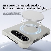 Coque de téléphone en silicone liquide pliable, anti-chute, résistante aux chocs, avec aimant puissant N52, couleur unie tendance pour iPhone Duo