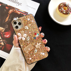 Funda de teléfono de lujo con diamantes de cristal brillantes para <span class=keywords><strong>iPhone</strong></span> 16 Pro Max 15 14 13 12 11 X Electrochapa protectora a prueba de golpes - Product Image 4