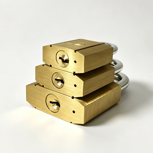Cadenas carré en laiton robuste avec clés, corps en laiton massif, serrure de sécurité pour porte, portail, armoire - Product Image 5