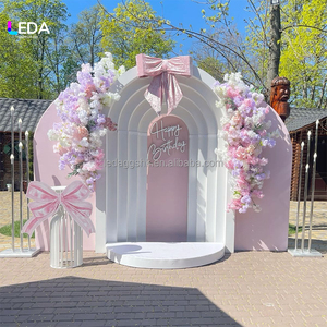 Panneau de décoration de toile de fond de mariage en PVC blanc 3D stéréoscopique personnalisable LEDA pour banquets de luxe - Product Image 4