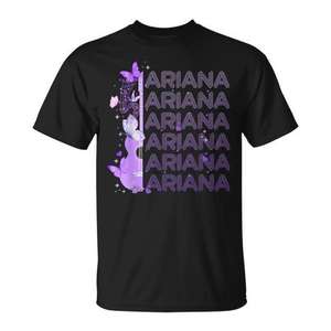 Camiseta estilo retro de los años 70 y 80 con nombre de Ariana para mujeres y niñas, diseño morado - Product Image 1