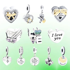 กำไลข้อมือเซอร์โคเนียเซอร์เซอร์เซอร์พร้อมจี้หัวใจชุบทองสไตล์ร้อนแรงแบบ DIY-สำหรับครอบครัว - Product Image 1