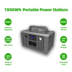 Estación de Energía Portátil EnergyCreative 1000Wh/2000W con Carga Solar y Rápida para Auto, para Emergencias, Camping y Actividades al Aire Libre, Generador Solar SS-P7 - Product Image 3