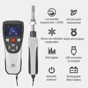 HEDAO CEM-DT-8321 Medidor de Punto de Rocío Digital Portátil con Registro de Datos, Retroiluminación, Aplicaciones de Verificación Localizada, Temperatura Inalámbrica - Product Image 2