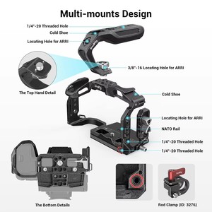 Pour SmallRig 3891 "Black Mamba" Cage de caméra et Kit de poche pour Canon <span class=keywords><strong>EOS</strong></span> <span class=keywords><strong>R5</strong></span> C Matériau en alliage d'aluminium durable - Product Image 3