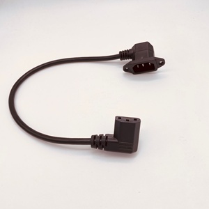 0.3m Black Left Angle C13 to Right Angle C14 Power Cord Low Profile for <strong>Computer</strong> case 18AWG - Product Image 5